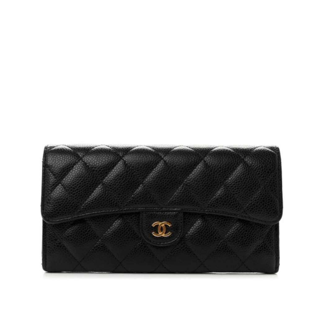 Chanel Quilted Large Gusset Flap Wallet